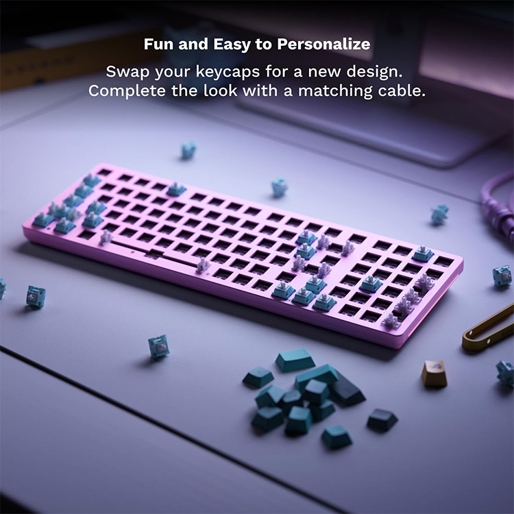 خرید کیبورد Glorious GMMK 2 Compact - سوییچ مکانیکی - صورتی